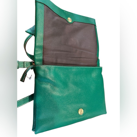 NWOT J Jill Do-It-All Crossbody Green Pebble Leather Purse - Picture 5 of 8